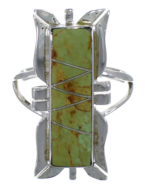 Genuine Sterling Silver Turquoise Ring Size 6-3/4 EX44266